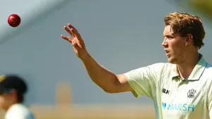 Australian Cricket Sensation Cameron Green Playing A Fierce Shot. Wallpaper