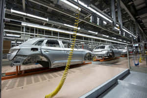 Automobile Assembly Line Factory Wallpaper