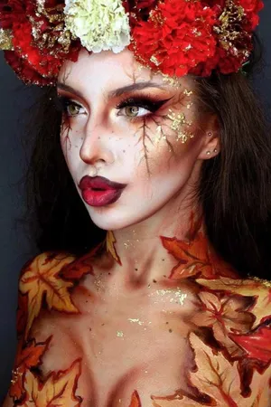 Autumn_ Fantasy_ Makeup_ Look Wallpaper