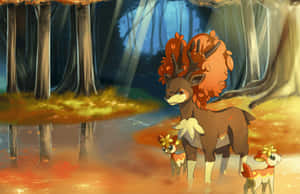 Autumn Forest Deerlingand Sawsbuck Wallpaper
