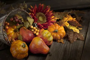 Autumn Harvest Cornucopia Wallpaper