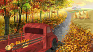 Autumn Harvest Country Road Wallpaper