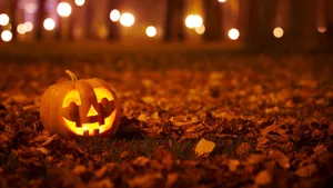 Autumn Jack O Lantern Night Scene Wallpaper