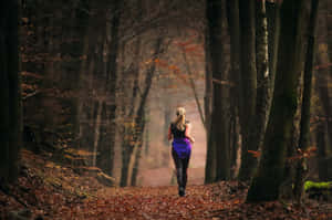 Autumn Jogging Path Wallpaper