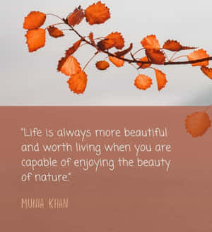 Autumn Leaves Beauty Quote Wallpaper