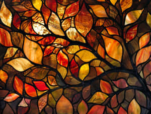 Autumn Leaves Stained Glass Art.jpg Wallpaper