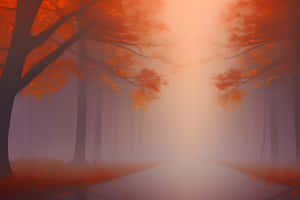 Autumn Mist Forest Path.jpg Wallpaper