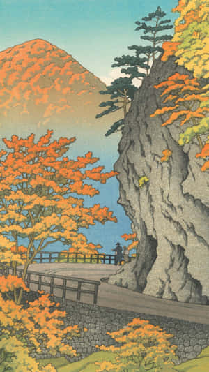 Autumn Pathway By Kawase Hasui Wallpaper