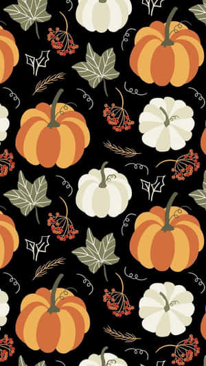 Autumn Pumpkin Pattern Lock Screen Wallpaper
