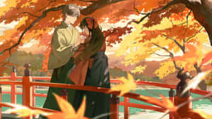 Autumn Romance In Anime Wallpaper