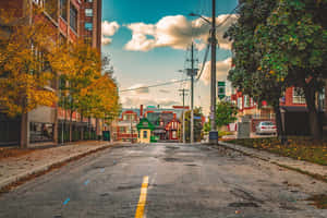 Autumn Street Scene Kitchener Wallpaper