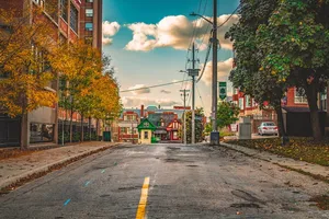 Autumn Street Scene Kitchener Wallpaper
