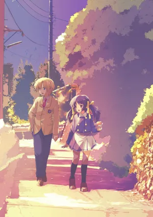 Autumn_ Stroll_ Anime_ Characters Wallpaper