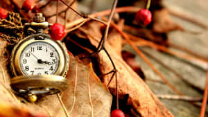 Autumn Timepiece Vintage Watch Wallpaper