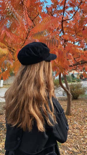 Autumn Vibes_ Beret And Fallen Leaves.jpg Wallpaper