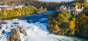 Autumn View Rheinfall Schaffhausen Wallpaper