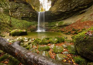 Autumn Waterfall Horgen Switzerland Wallpaper