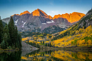 Autumnal_ Mountain_ Sunrise_ Reflection Wallpaper