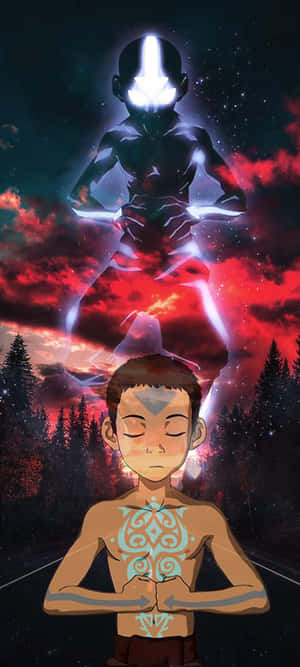 Avatar Aang Entering The Avatar State Wallpaper