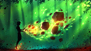 Avatar Korra With Blazing Green Fire Wallpaper