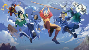 Avatar The Last Airbender Team Flying Wallpaper