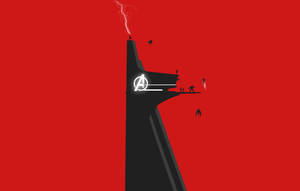 Avengers Android Tower Superheroes Minimalist Wallpaper