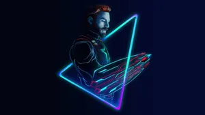 Avengers Neon Captain America Desktop Wallpaper
