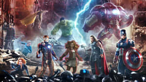 Avengers Team Battle Ultron Wallpaper