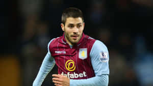 Avfc Player Carles Gil Running Wallpaper