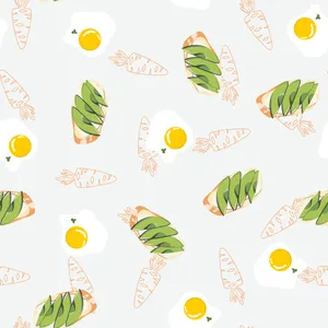 Avocado Egg Sandwich Vector Art Wallpaper