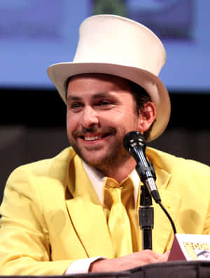 Award-winning Actor Charlie Day In A Stylistic Monochrome Portrait. Wallpaper