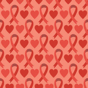 Awareness Ribbon Heart Pattern Background Wallpaper