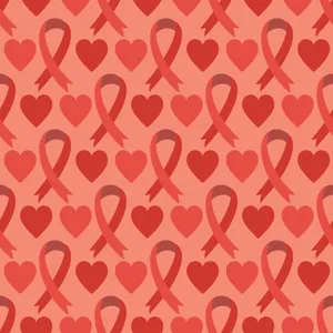 Awareness Ribbon Heart Pattern Background Wallpaper