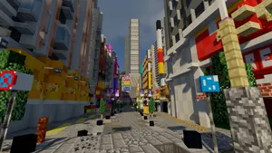 Awe-inspiring Minecraft City Nightscape Wallpaper