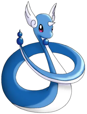 Awesome Dragonair Illustration White Background Wallpaper