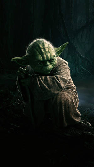 Awesome Phone With A Spectacular Star Wars Yoda Wallpaper Wallpaper