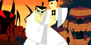 Awesome Samurai Jack With Villains Wallpaper
