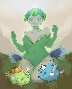 Axie Infinity Drawing In Digital Wallpaper