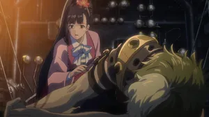 Ayame Yomogawa Caring For Injured Character Anime Scene Wallpaper