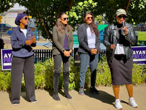 Ayanna Pressley Expressing At Public Event Wallpaper