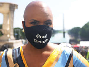 Ayanna Pressley In Powerful Pose Wallpaper