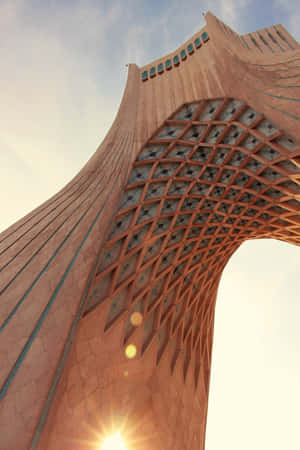 Azadi Tower Sunset Sky Shine Wallpaper