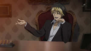 Azazel Smiling Behind Desk Highschool Dx D Wallpaper