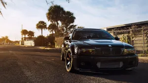 B M W E46 Black Coupe Sunset Wallpaper
