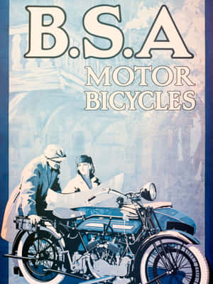 B S A Motor Bicycles Vintage Ad Wallpaper