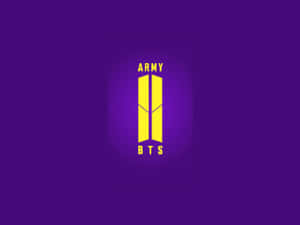 B T S A R M Y Logo Purple Background Wallpaper