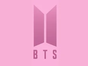 B T S Logo Pink Background Wallpaper