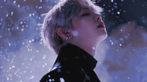 B T S Suga Snowy Aesthetic Wallpaper