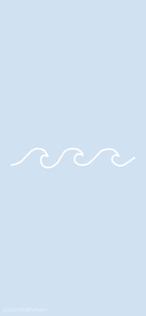 Baby Blue Light Blue Aesthetic Ocean Wave Lines Wallpaper