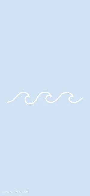 Baby Blue Light Blue Aesthetic Ocean Wave Lines Wallpaper